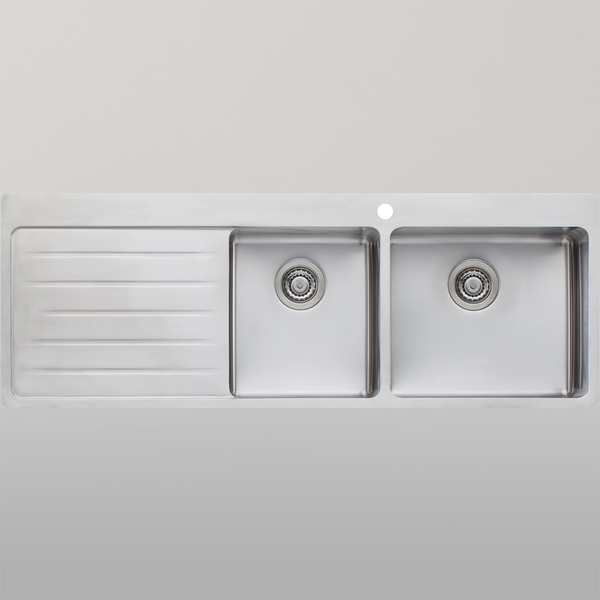 Oliveri Sonetto 1 And 3/4 Bowl Topmount Sink With Left Drainboard Stainless Steel