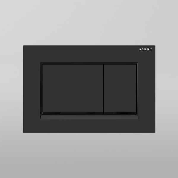 Oliveri Concealed Cistern Flush Plate With Square Buttons Matte Black