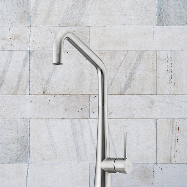 Oliveri Essente 316 Stainless Steel Square Goose Neck Mixer Stainless Steel