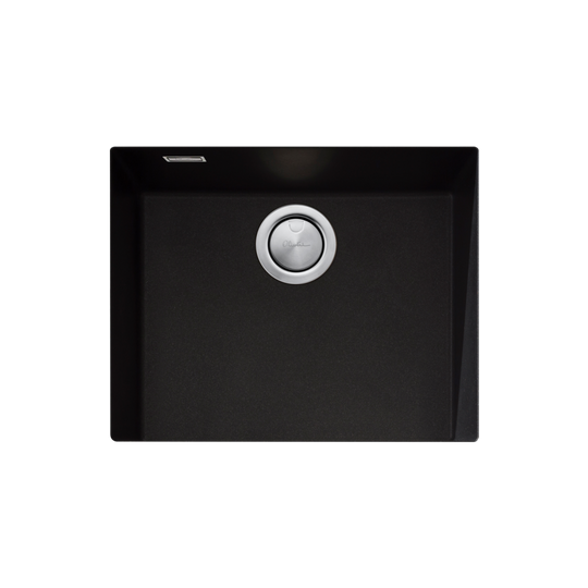 Santorini Large Bowl Undermount Sink with Overflow Black