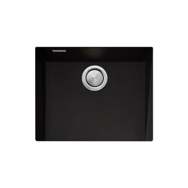 Oliveri Santorini Large Bowl Undermount Sink with Overflow Black