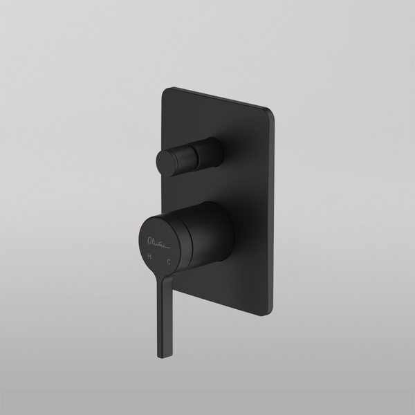 Oliveri Stockholm Wall Mixer With Diverter Matte Black