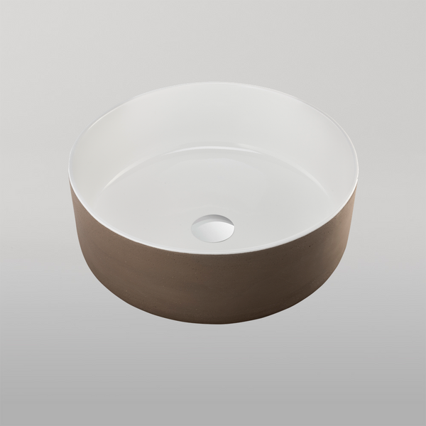 Oliveri Terzofoco Natural Earth And Circular Counter Top Basin White