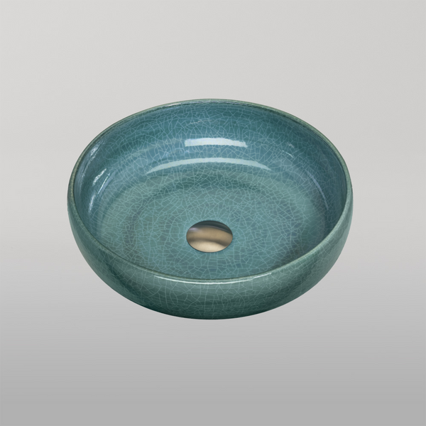 Oliveri Terzofoco Curved Counter Top Basin Emerald Green