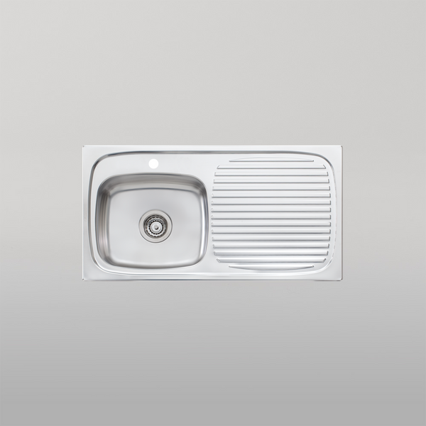 Oliveri Ultraform Single Bowl Sink With Right Drainboard Stainless Steel