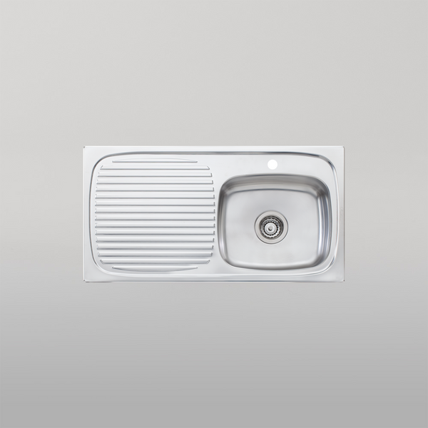 Oliveri Ultraform Single Bowl Sink With Left Drainboard Stainless Steel