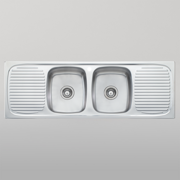 Oliveri Ultraform Double Bowl Sink With Double Drainer Stainless Steel