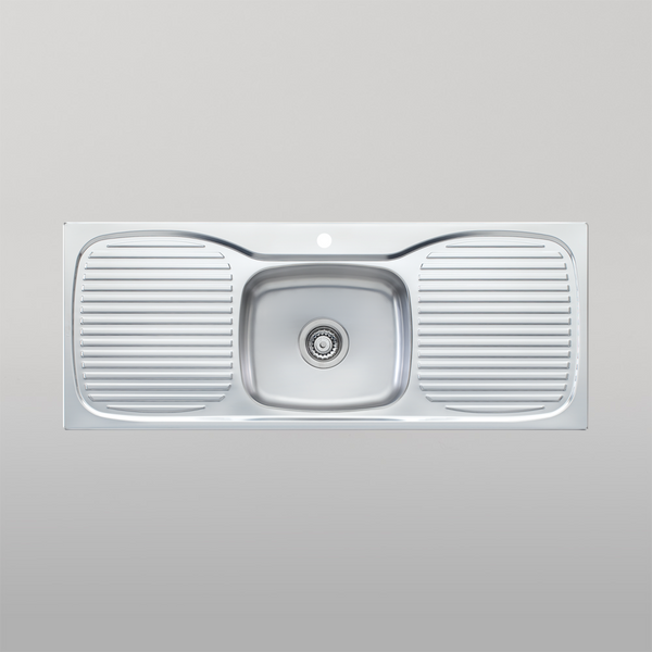 Oliveri Ultraform Single Bowl Sink With Double Drainer Stainless Steel