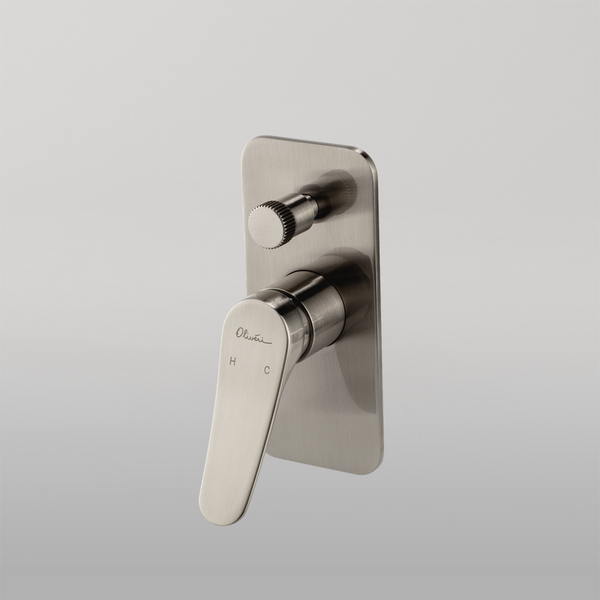 Oliveri Verona Wall Mixer With Diverter (Trim Kit Only) Brushed Nickel