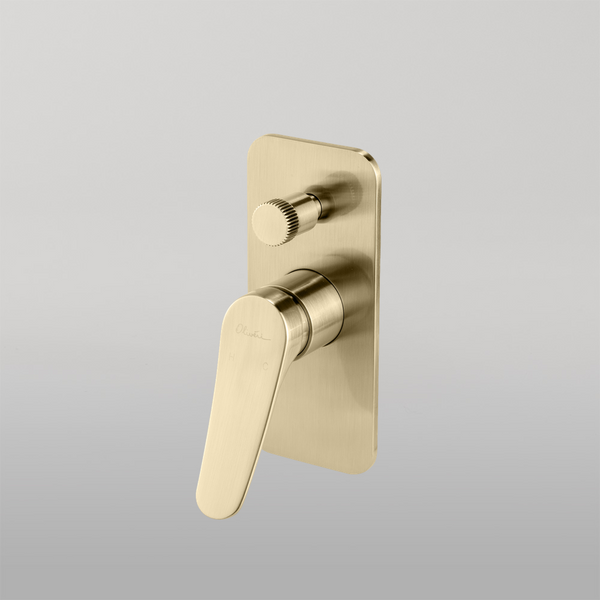 Oliveri Verona Wall Mixer With Diverter (Trim Kit Only) Classic Gold