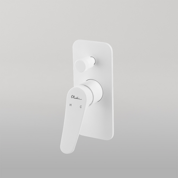 Oliveri Verona Wall Mixer With Diverter (Trim Kit Only) White