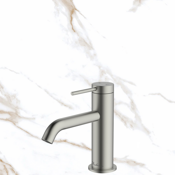 Oliveri Venice Basin Mixer Curved Brushed Nickel Lead Free