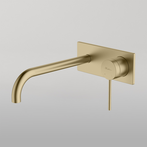Oliveri Venice Curved Wall Mixer Set Classic Gold