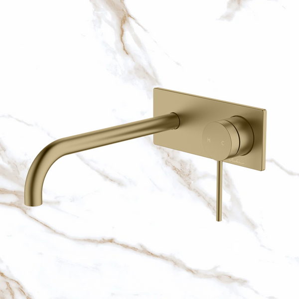 Oliveri Venice Curved Wall Mixer Set Complete Kit Classic Gold Lead Free