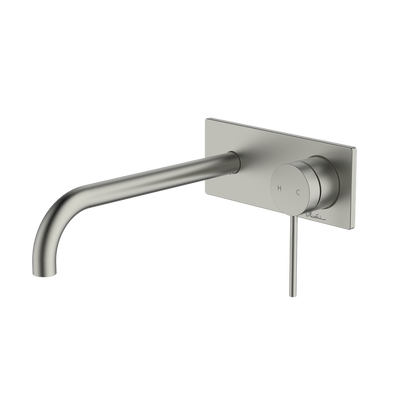 Oliveri Venice Curved Wall Mixer Set Complete Kit Brushed Nickel Lead Free