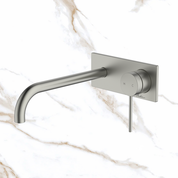 Oliveri Venice Curved Wall Mixer Set Complete Kit Brushed Nickel Lead Free
