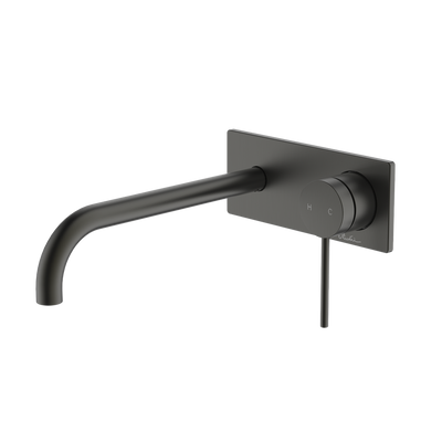 Oliveri Venice Curved Wall Mixer Set Complete Kit Gunmetal Lead Free