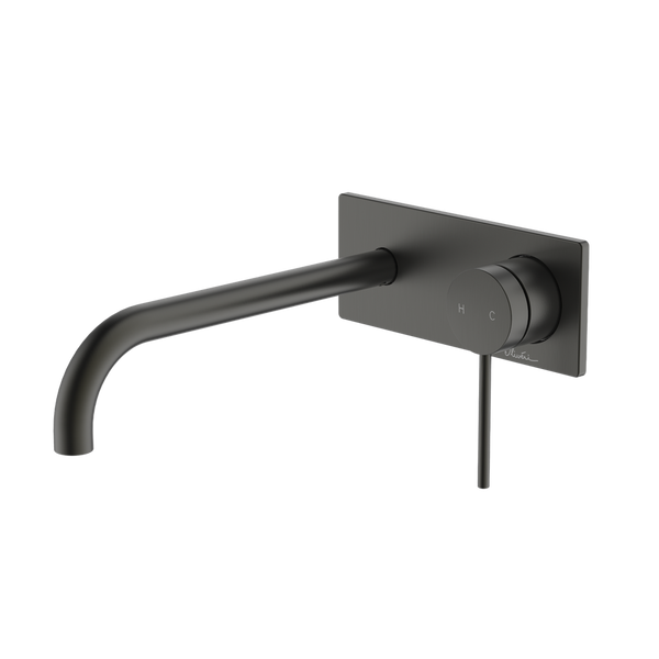 Oliveri Venice Curved Wall Mixer Set Complete Kit Gunmetal Lead Free