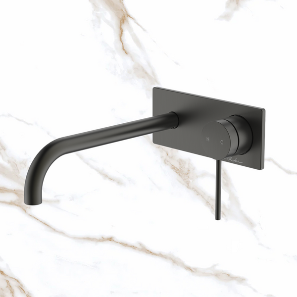 Oliveri Venice Curved Wall Mixer Set Complete Kit Gunmetal Lead Free