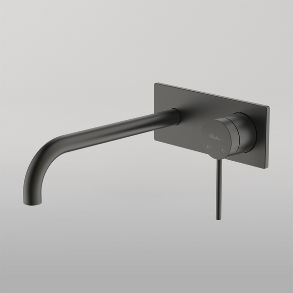 Oliveri Venice Curved Wall Mixer Set Gunmetal