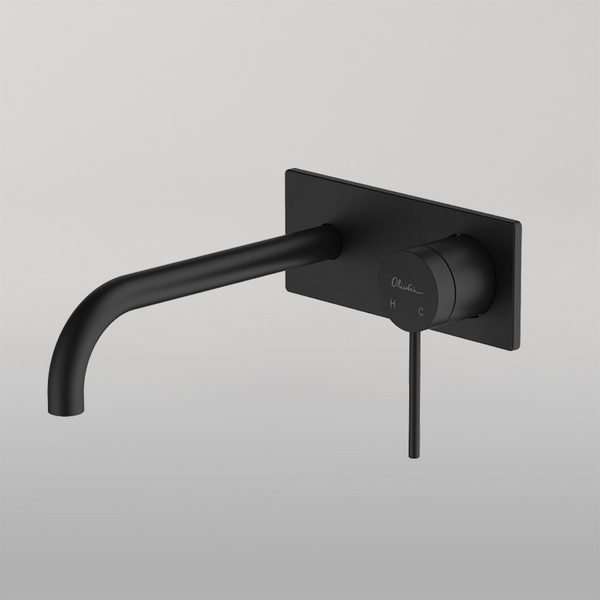 Oliveri Venice Curved Wall Mixer Set Matte Black
