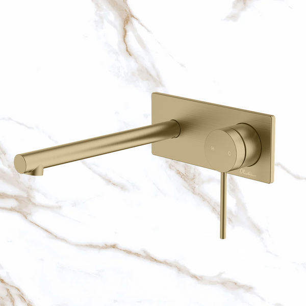 Oliveri Venice Straight Wall Mixer Set Complete Kit Classic Gold Lead Free