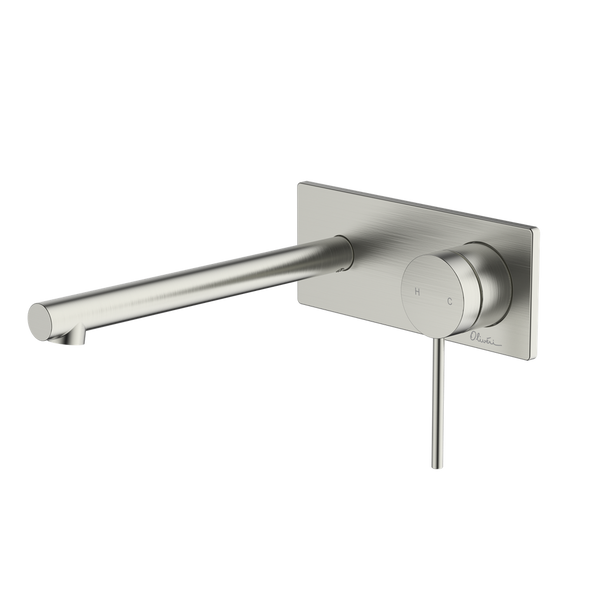 Oliveri Venice Straight Wall Mixer Set Complete Kit Brushed Nickel Lead Free