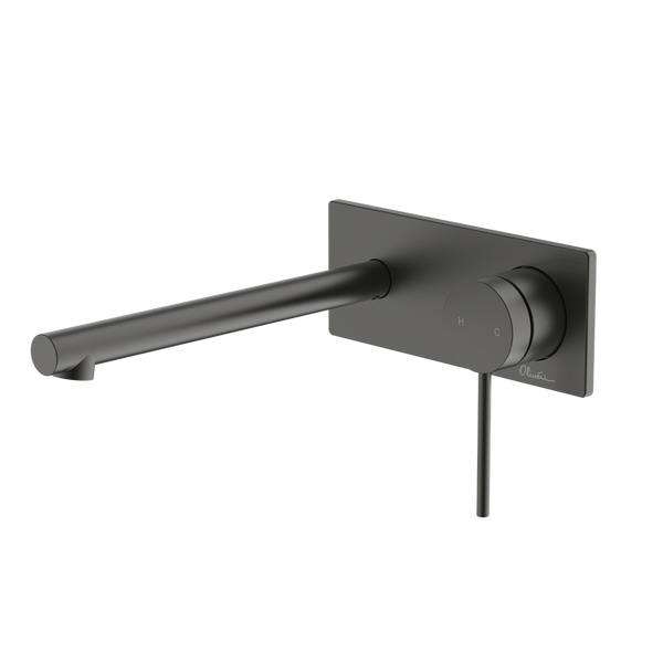 Oliveri Venice Straight Wall Mixer Set Complete Kit Gunmetal Lead Free