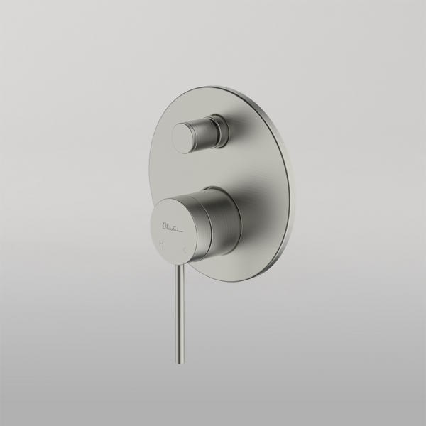 Oliveri Venice Wall Mixer With Diverter Brushed Nickel
