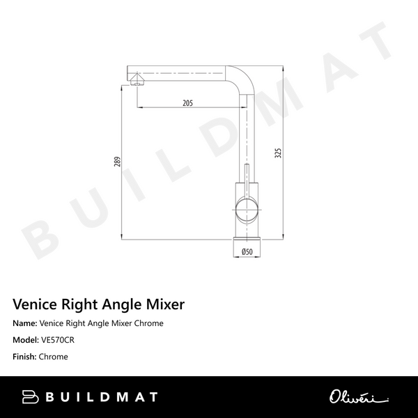 Oliveri Venice Right Angle Mixer Lead Free Chrome