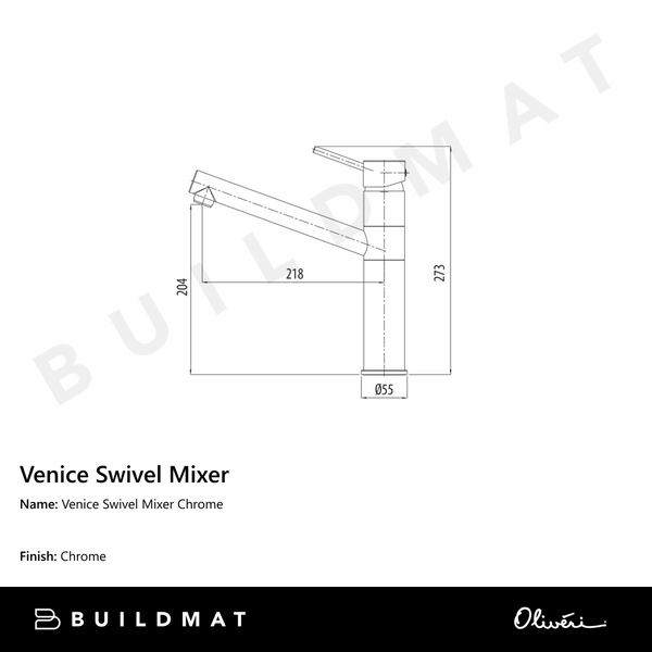 Oliveri Venice Swivel Mixer Lead Free Chrome