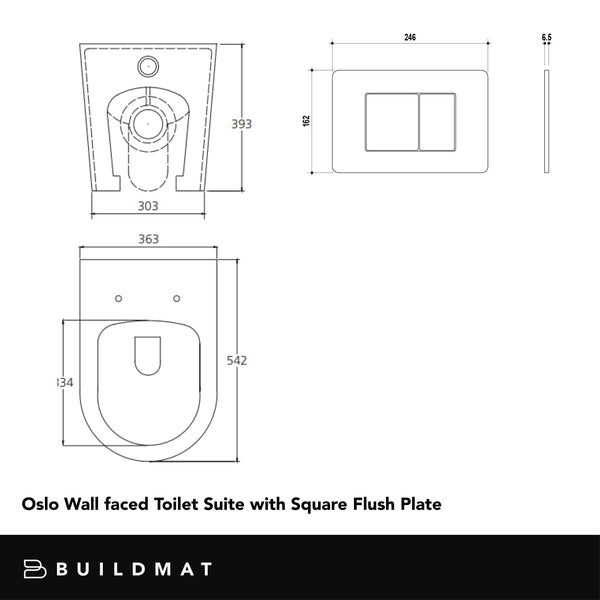 Alma Vintage Antique Brass In Wall Rimless Toilet Suite with Square Buttons