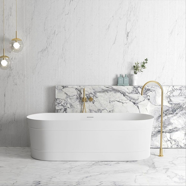 Otti Attica Bondi 1700mm Bath with Overflow Gloss White
