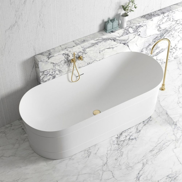 Otti Attica Bondi 1700mm Bath with Overflow Gloss White