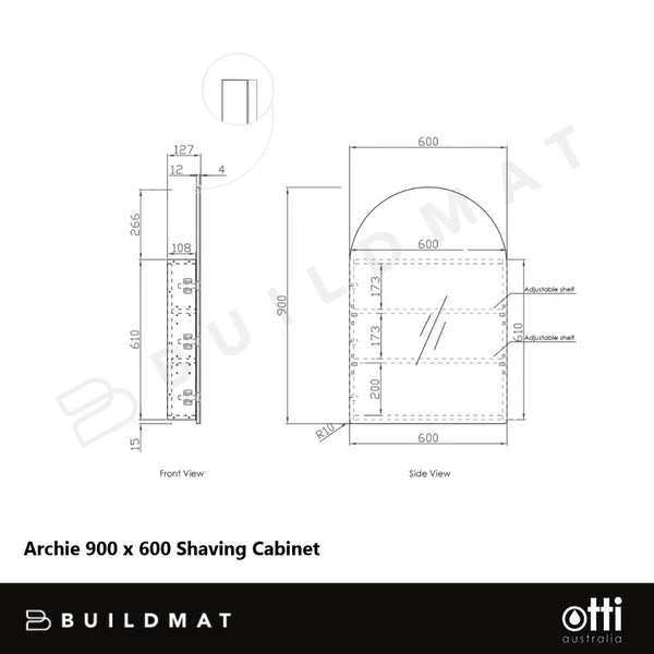 Otti Archie 900x600 White Shaving Cabinet