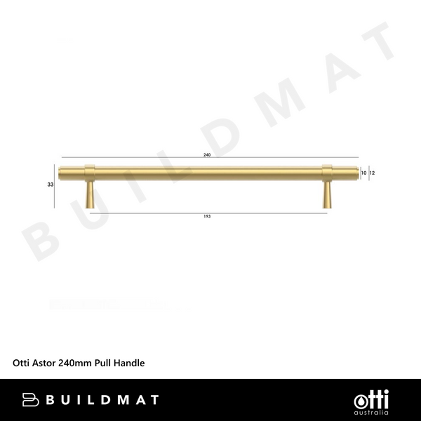 Otti Astor 240mm Pull Handle Brushed Brass