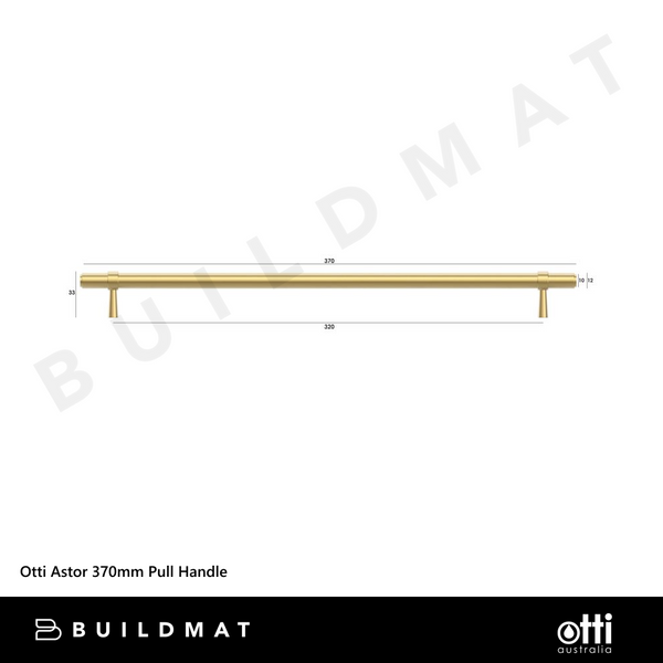 Otti Astor 370mm Pull Handle Brushed Brass