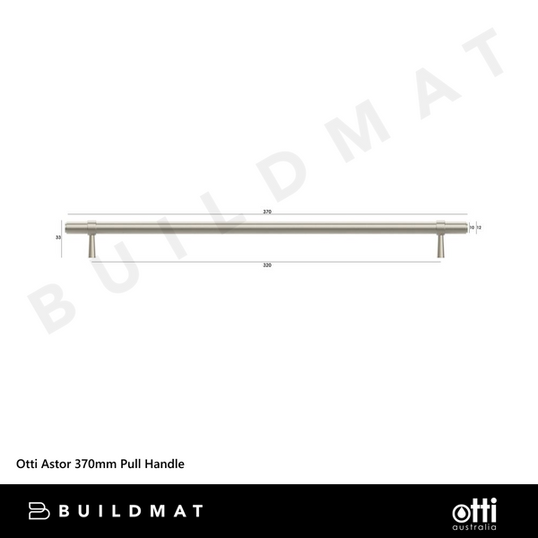 Otti Astor 370mm Pull Handle Brushed Nickel