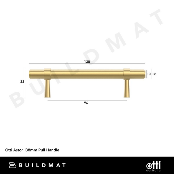 Otti Astor 138mm Pull Handle Brushed Brass