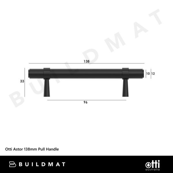 Otti Astor 138mm Pull Handle Matte Black