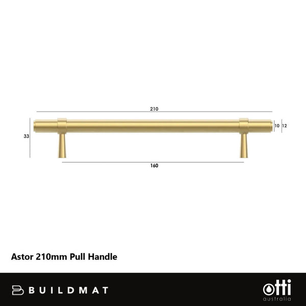 Otti Astor 210mm Pull Handle Brushed Brass