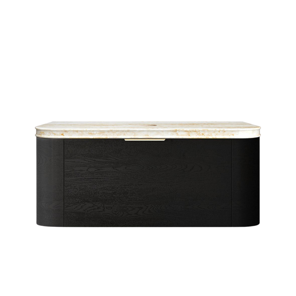 Otti Bondi 1200mm Black Oak Fluted Wall Hung Curve Vanity