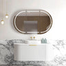 Otti Bondi 1200mm Satin White Fluted Wall Hung Curve Vanity