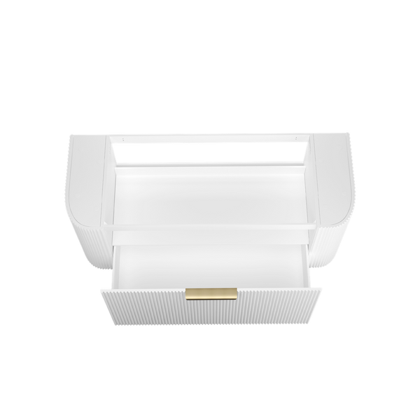 Otti Bondi 1200mm Satin White Fluted Wall Hung Curve Vanity