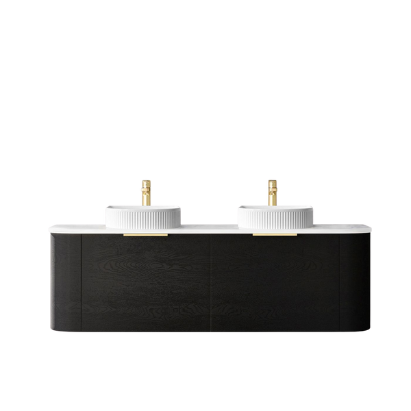 Otti Bondi 1500mm Black Oak Wall Hung Curve Vanity
