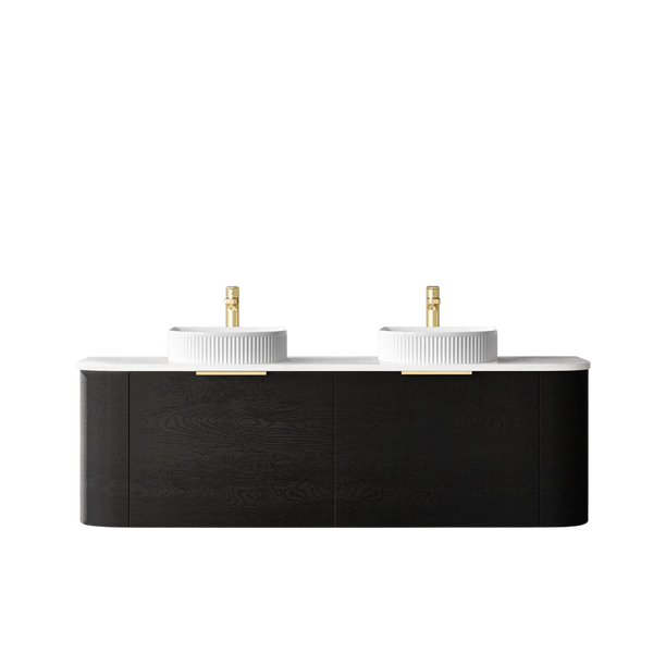 Otti Bondi 1500mm Black Oak Wall Hung Curve Vanity