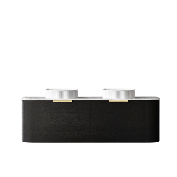 Otti Bondi 1500mm Black Oak Wall Hung Curve Vanity