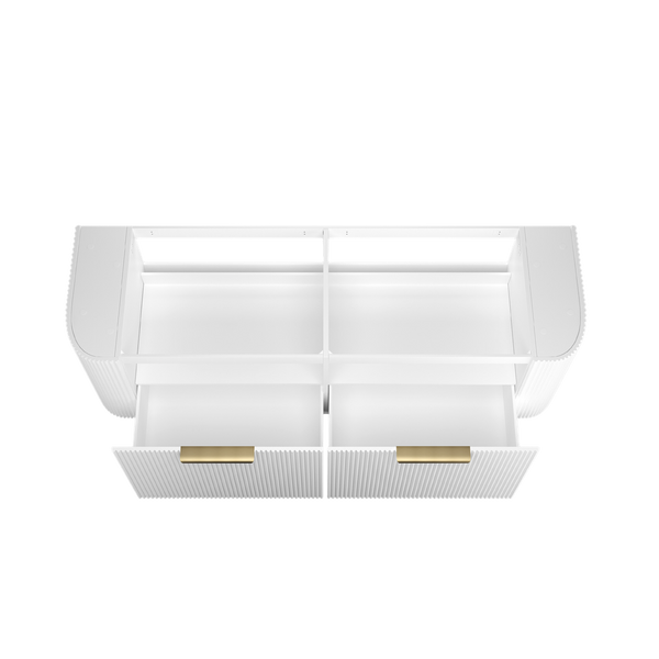 Otti Bondi 1500mm Satin White Fluted Wall Hung Curve Vanity