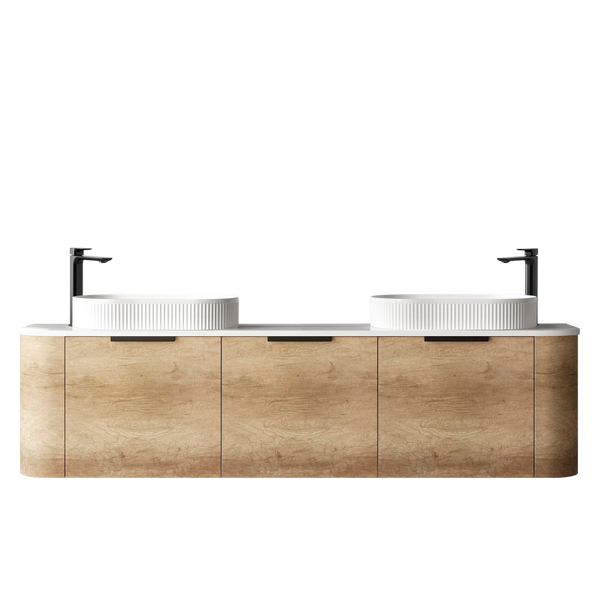 Otti Bondi 1800mm Natural Oak Wall Hung Curve Vanity