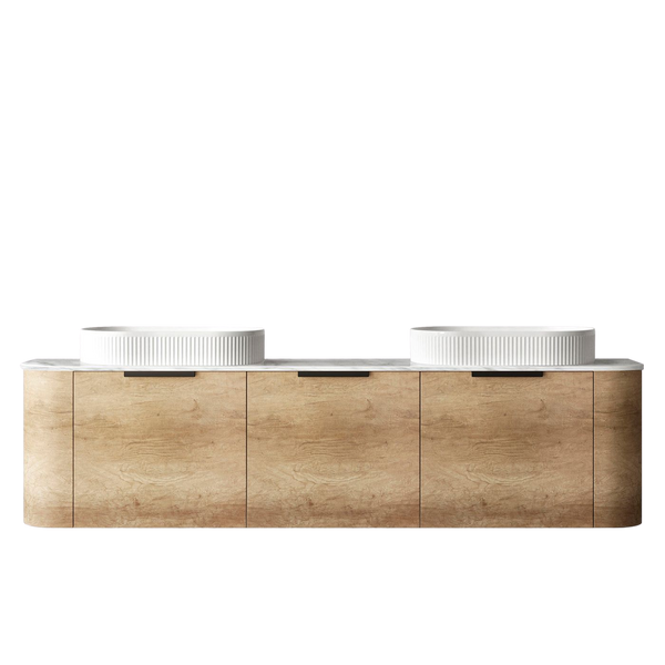 Otti Bondi 1800mm Natural Oak Wall Hung Curve Vanity